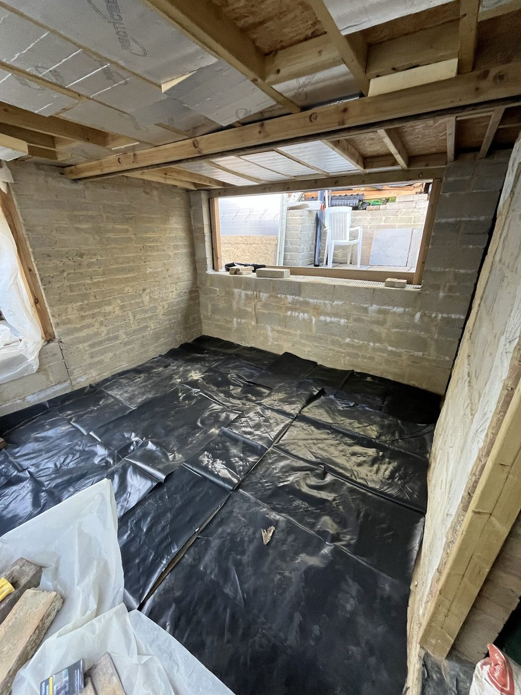 Poured concrete base