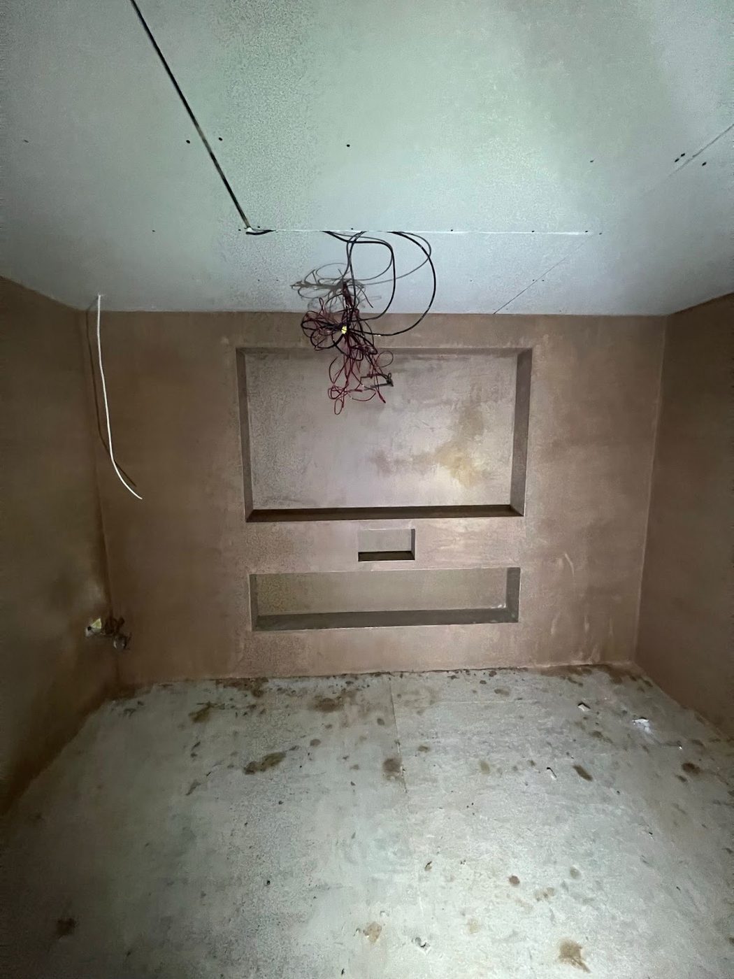 Freshly plastered room